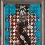 2023 Panini Mosaic - Bijan Robinson 284 - Blue Fluorescent /15 - PSA 8